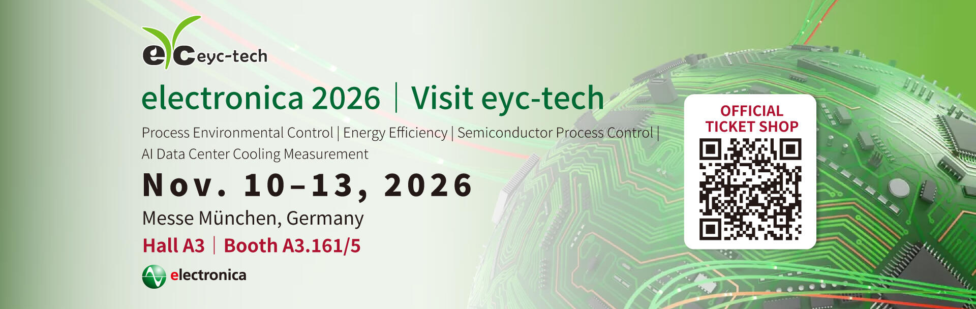electronica 2026 | Visit eyc-tech at Booth A3.161/5