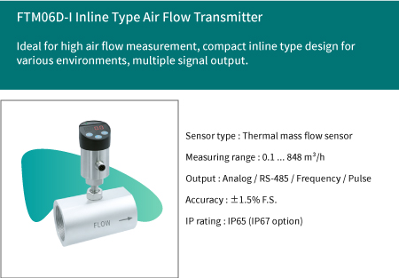 FTM06D-I Inline Type Air Flow Transmitter