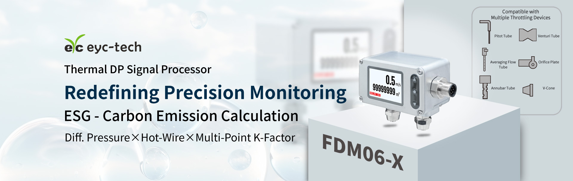 A New Level of Precision Monitoring, Compatible with Multiple Flow Restriction Devices | FDM06-X Thermal Mass Differential Pressure Signal Processor A New Level of Precision Monitoring, Compatible with Multiple Flow Restriction Devices | FDM06-X Thermal Mass Differential Pressure Signal Processor